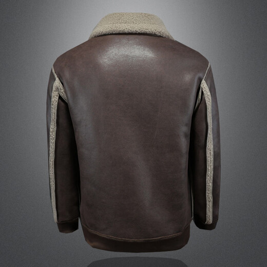 GENIUS international first-line brand fur integrated men's winter velvet thickened leather jacket short motorcycle jacket leather jacket men's clip black L 115-130Jin Jin equals 0.5 kg