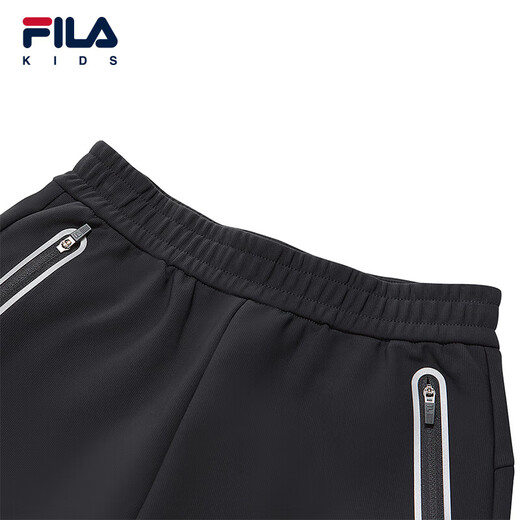 FILA Children's Clothing 2025 Winter New Boys' Middle-Large Children's Velvet Pants Dark Black-BK 150