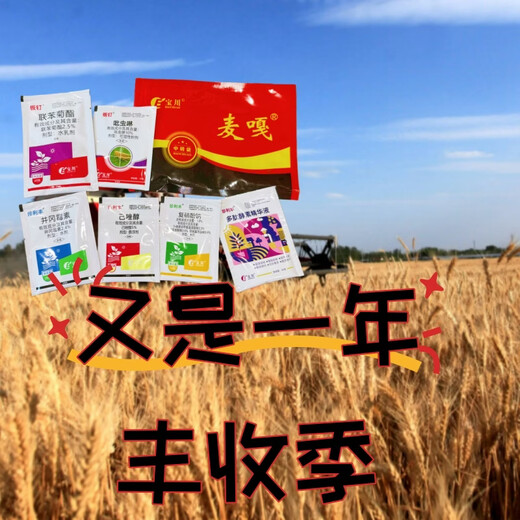 Wheat package, one spray, three preventions, wheat production increase, disease prevention, antibacterial, insecticide, anti-falling, strong seedlings, increase production package, eight-in-one (1 mu package)