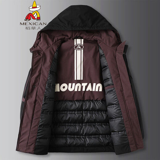 Scarecrow Fat Brother 2025 Parker Workwear Down Jacket Men's Extra Large Size Winter Coldproof Jacket Fat Guy Fashion Hooded Black 6XL (Recommended 230-250Jin Jin is equal to 0.5 kg)