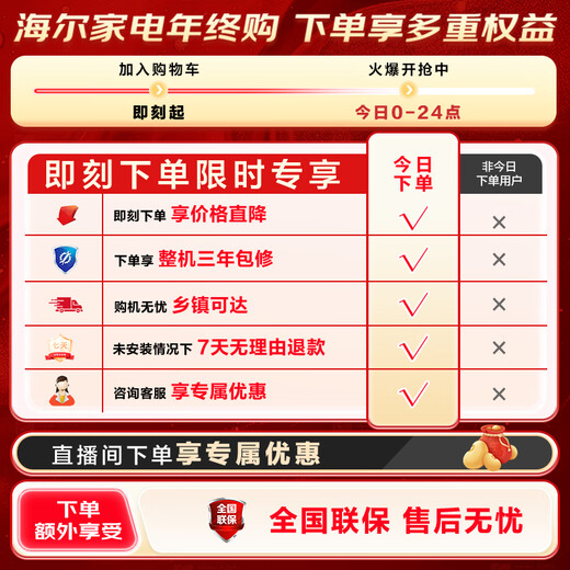 Haier fully automatic pulsator washing machine 10KG ultra-thin frequency conversion first-level energy efficiency ultra-thin home appliances national subsidy trade-in OCC XQB100-BZ20D0