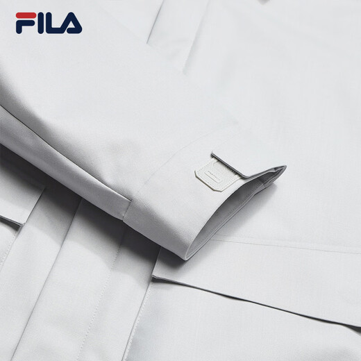 FILA official men's cotton jacket 2026 spring new fashion casual lapel jacket simple and comfortable jacket void gray-GY M 170/92A/M