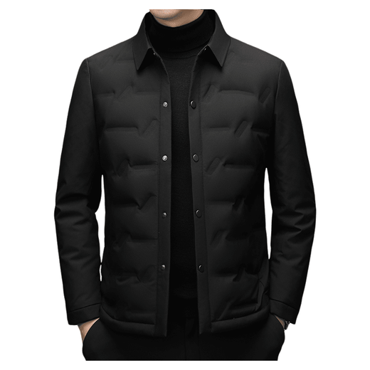 Мужской короткий пуховик LiLang в том же стиле, осень и зима, новый тонкий топ, мужская теплая повседневная куртка с лацканами 25622, черный 4XL 195