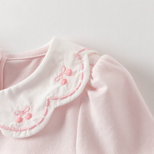 DAVE&BELLA 2026 spring new born baby jumpsuit, full-month baby clothes, children's bag, newborn romper, light pink, ready stock 80cm (recommended height 73-80cm)