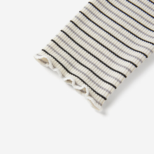 Yingshi shopping mall same style children's clothing children's long-sleeved T-shirt striped bottoming shirt knitted inner top for girls black and white stripes 80 cm