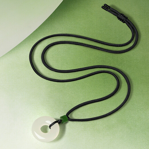 Saturday Blessing Hetian Jade Pendant Peace Buckle Jade Pendant Jade Pendant Birthday Gift Y049882 Black Rope New Year Gift