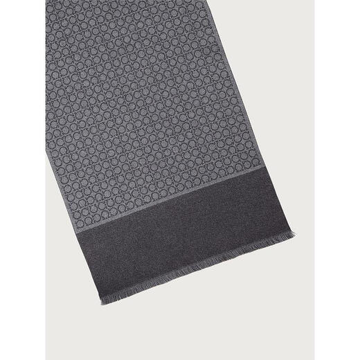 Ferragamo men's scarf warm and windproof contrasting color winter business shawl elegant gray one size