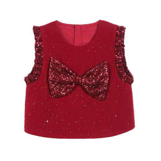 LUSON Xiao O Bao Okids children's clothing baby New Year red sweater cardigan women 2026 winter baby child daughter New Year jacket