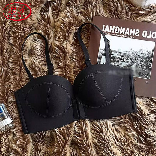 LangSha front button New Year's red underwear, zodiac year suit, women's small breasts, thickening and strong push-up, 2026 horse wedding bride, red single piece 85A 38B