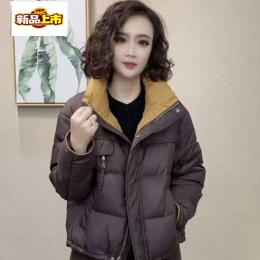 Chu Jing White Duck Down Jacket Women's Winter Stand Collar Western Style Loose Small Warm Short Jacket Black M Recommended 90-120 Jin Jin equals 0.5 kg