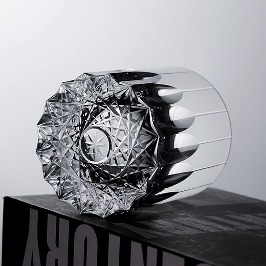 Lizhi shuriken kiriko crystal cup high-end handmade whiskey cup K9 lead-free glass light luxury wine cup gift cup transparent丨K9 ice feather cup gift box 235ml