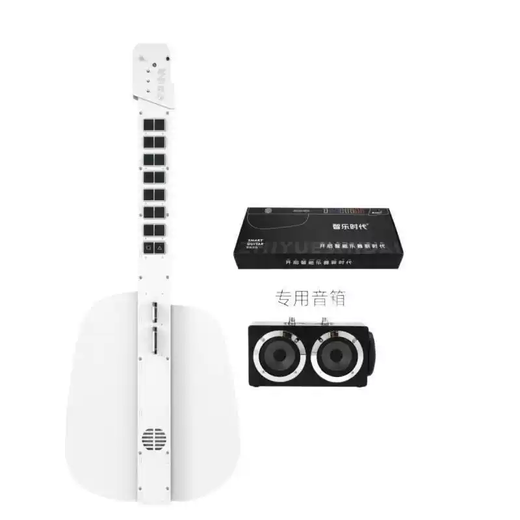 He Jiagong's all-in-one string-less smart automatic guitar for playing and singing, beginner's guitar, entry-level electronics for beginners, black upgraded model with 12 tones + speakers