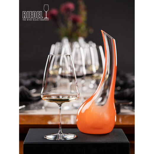 RIEDEL Housewarming Gift Small Trumpet Colored Handmade Decanter Crystal Wine Splitter Red Wine Glass High-Looking Small Trumpet Decanter (Yellow) + Brilliant Six-Color Cabernet Sauvignon Cup