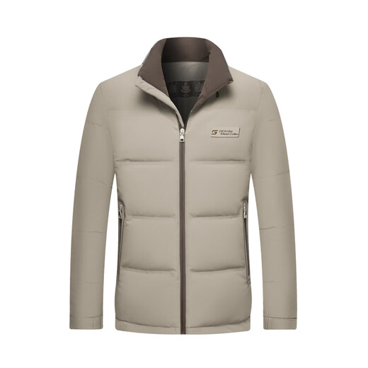 Lilang Shopping Mall's same high-end down jacket winter new men's stand-up collar light and thin casual warm thickened goose down short jacket gray green goose down warm 2XL 185 150-165Jin Jin equals 0.5 kg