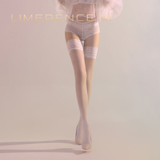 Limerence M Limerence Monet Garden Silky Glossy Stockings Women's Thin Spring and Autumn Stockings Sexy Lace High Stockings White M 0.01 Silky Style One Size (150-180c)