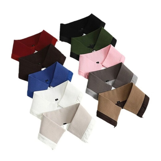 Silisa detachable down jacket collar, anti-dirty artifact, fake collar for women, versatile fake collar, knitted threaded autumn and winter protective cover, white + free thread-wrapped button M