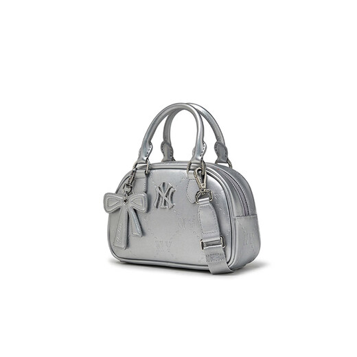 MLB children's official boys and girls retro trendy luxury bow pendant diamond presbyopia crossbody bag 26 spring new style silver