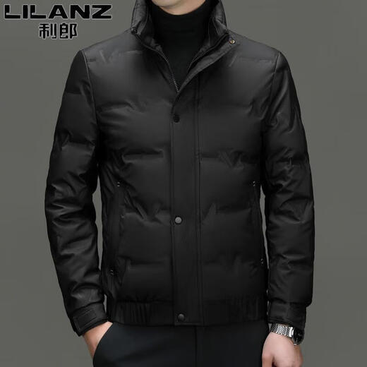 利郎（LILANZ）羽绒服男士冬季立领商务休闲中青年短款轻薄羽绒服时尚外套男 黑色2369 M (170) -
