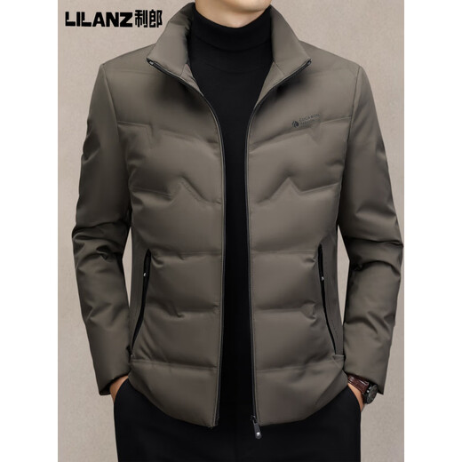 利郎商场同款男士轻薄羽绒服男立领商务休闲保暖鸭绒外套中男装90白鸭 卡其色 M 170 建议体重100-125斤