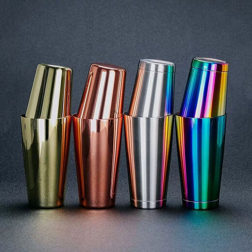 Fantasy wine set Boston shaker mirror light mixer bar two-stage shaker single bottom black plated