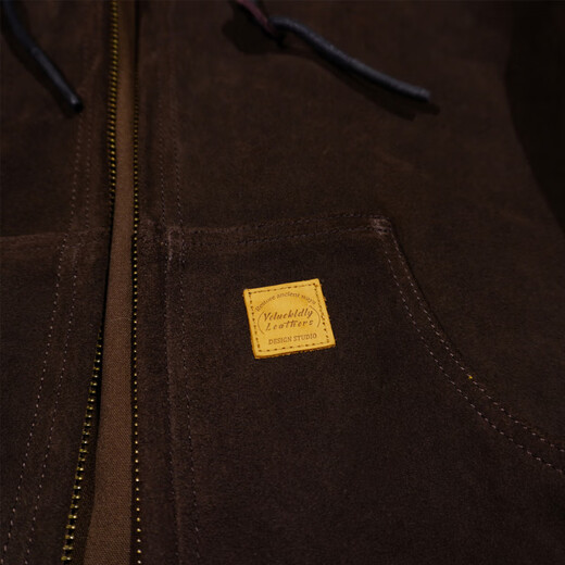 CHEVALPES international first-line brand classic replica card hafnium suede suede cowhide leather jacket men's American workwear hooded suede cowhide XL