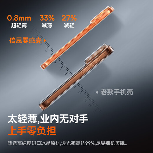 倍思【冰透散热|裸机原感|发黄秒退】适用iphone17手机壳苹果17保护套原装全包透明气囊防摔散热快