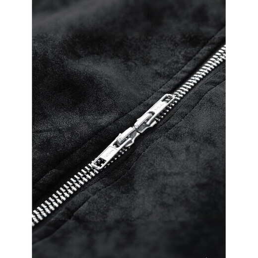 ALO American retro leather jacket men's spring and autumn trendy brand loose casual hooded motorcycle jacket trendy 838 hooded style light blue S 90-115Jin Jin equals 0.5 kg