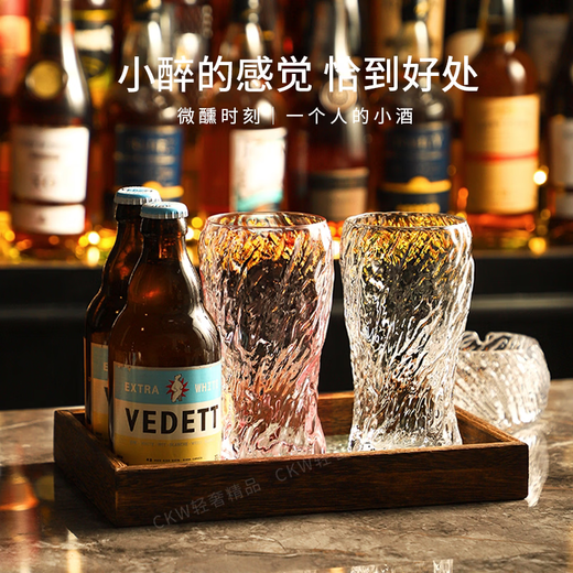 Fantasy high-looking beer mug set craft beer mug glass resistant 6-piece beer mug rotating storage rack