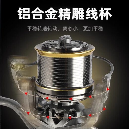 All-metal big-object fishing reel, long-range cast anchor fish spinning wheel, large-capacity, high-smooth fishing reel, sea pole fishing reel, long-range cast, seawater-proof, 12000-type large-object fishing reel