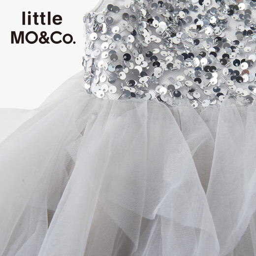 Little MO&Co. Jiajia same style little moco children's clothing 26 spring new style girls tutu skirt dress mesh skirt skirt silver 100 110/52