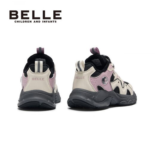 Belle children's shoes, children's sports shoes, velvet cotton shoes, autumn and winter thickened and warm girls' sports shoes, casual running shoes BL5523 pink 28