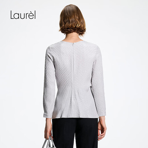 Laur l 21mm silk 26 spring new soft shape waist silk shirt LWL371C00900 mist gray S