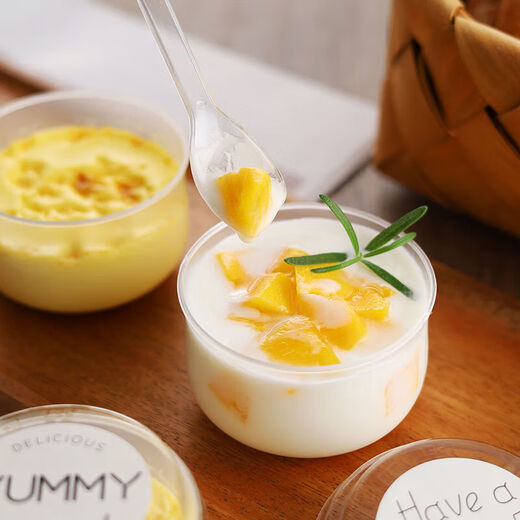 Tuojin double skin milk powder special cup fat caramel pudding cup yogurt bottle with lid 130ml jelly cup dessert creation 130ml 20 pieces