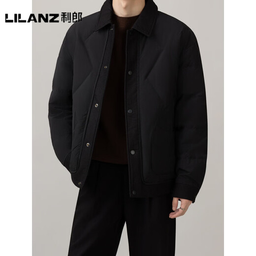 LILANZ official down jacket winter new men's casual fashion simple 90 white duck down lapel warm top outer beige - flagship model 3XL