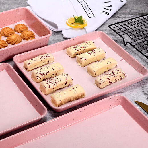 Fantasy baking pan oven household tiramisu tray utensils multifunctional rectangular ancient cake mold baking tools thickened heavy steel rye rice stone 9-inch deep plate/50 sheets of oil paper