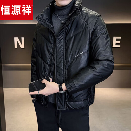 Hengyuanxiang Down Jacket Winter Thickened 2026 New Short Fashionable High-Level Casual Jacket Black XL