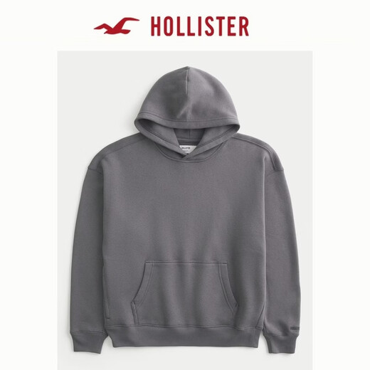 HOLLISTER Classic LOGO Warm Fleece Pullover Hooded Sweatshirt 26 Spring New Men's Clothing 322-6156 Gray XS (170/84A)