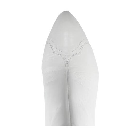 Isabel Marant women's short boots are comfortable, lightweight, non-slip, breathable, white stitching design, slip-on cowhide upper, commuting, white 36