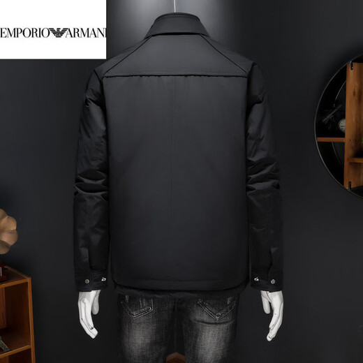 EMPORIO ARMANI Armani stand collar windproof warm fashion top business winter light luxury men's wide version down jacket 90 double zippers black XL