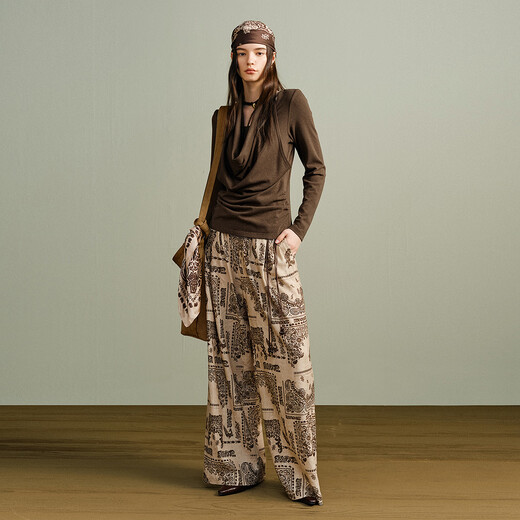 Wancaoyi (wancaoyi) shopping mall same style 2026 spring new shirt X34333611 brown S