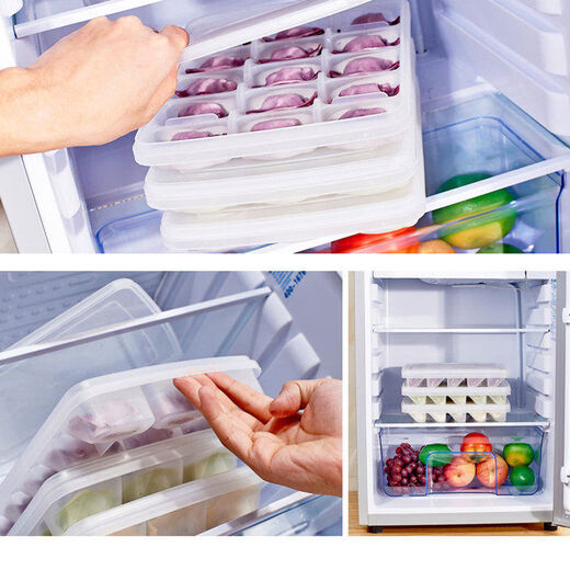 Yongfan household transparent single-layer 15-grid covered refrigerator dumpling preservation box microwaveable covered dumpling box refrigerator storage box 21-grid with lid 3-pack 21-grid with lid 3-pack