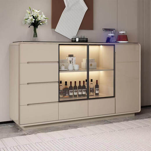 Shengjiang Liangcai tea bar machine integrated cabinet smart home living room light luxury multi-functional water dispenser wall sideboard tea cabinet wine cabinet 120 wide 38 thick 95 high (gentleman gray) warm