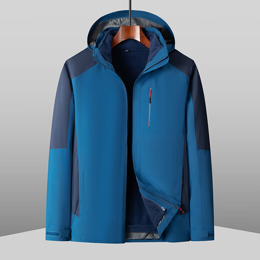 Dibinze Men's Spring and Autumn Outdoor Casual Jacket Fat Guy Loose Removable Fleece Liner Jacket Gray XL