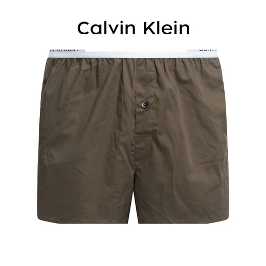 Calvin KleinCK男士棉质时尚舒适平角内裤 2条装 NB1396A  TMY褐/黑 M