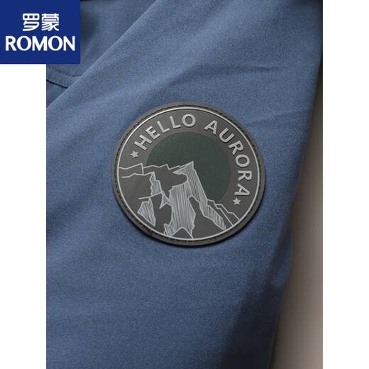 ROMON 90 white goose down raccoon dog large fur collar outdoor windproof fabric winter men's down jacket thickened warm jacket handsome blue M 170 126-140Jin Jin equals 0.5 kg