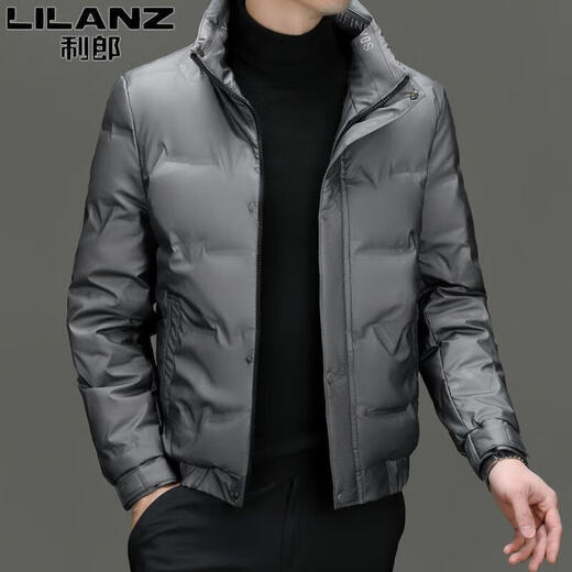 利郎（LILANZ）羽绒服男士冬季立领商务休闲中青年短款轻薄羽绒服时尚外套男 黑色2369 M (170) -