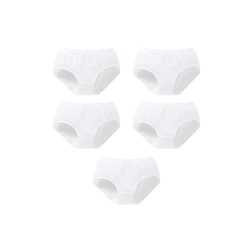 Anael 5 pairs of girls' pure cotton disposable triangle underwear 2026 summer new EO sterilization and no-wash combination 01 (off-white + off-white + off-white + off-white + off-white) 160