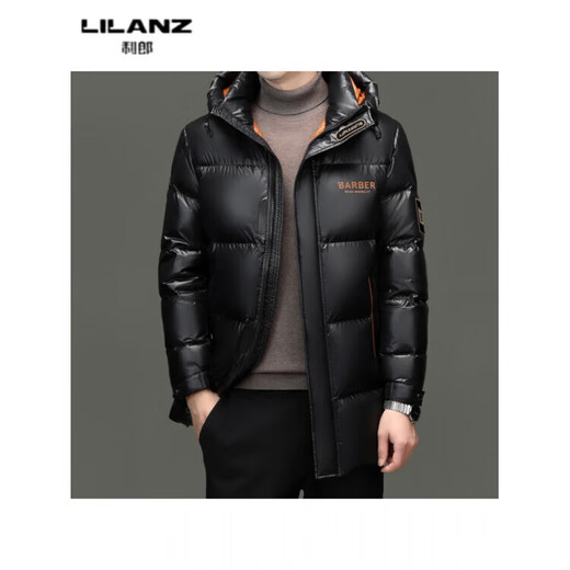 LILANZ winter men's cold-proof high-end down jacket for young and middle-aged people new medium and long business glossy thickened hooded jacket red yf59090 14XL (190)