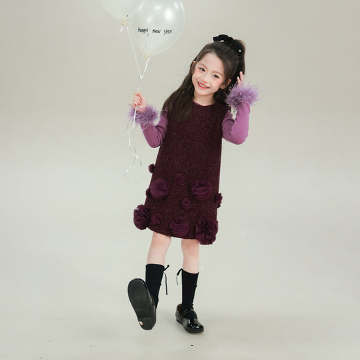 UTOUTO Big Ear Elephant Girls Glitter Mesh Three-dimensional Flower Tank Top 2026 Spring Niche Princess Skirt 2509228 Fairy White 110 Chirmi Size