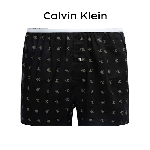 Calvin KleinCK男士棉质时尚舒适平角内裤 2条装 NB1396A  TMY褐/黑 M